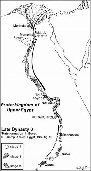 Map of Predynastic and Proto kingdoms of Egypt BJ Kemp ancient egypt Map of Predynastic and Proto kingdoms of Egypt BJ Kemp ancient egypt