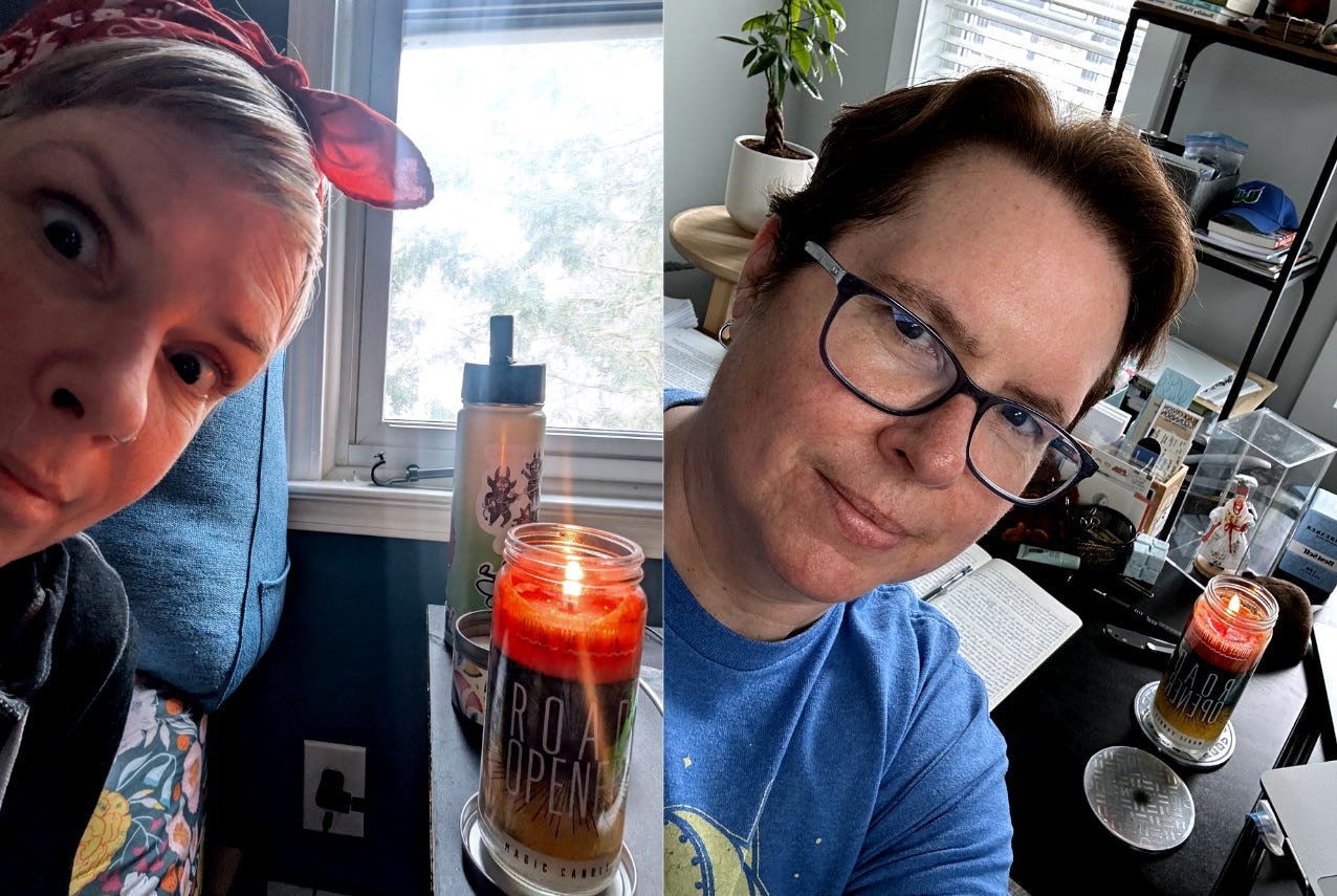 bee and chris, april 2025 – lighting the road opener candle
