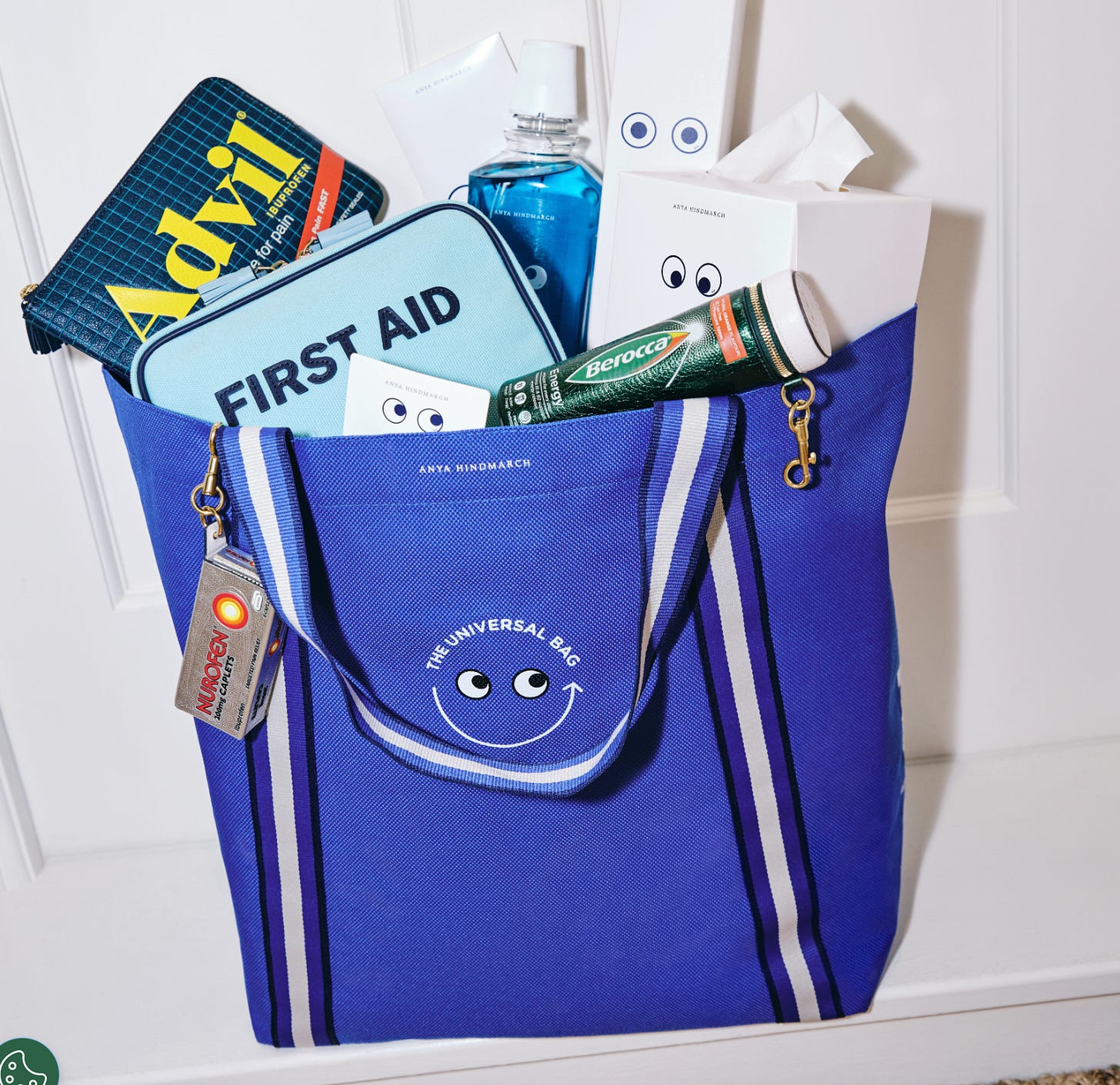 An image of the Boots x Anya Hindmarch essentials collaboration pictured in the limited Universal Tote Bag for The Beauty Ed®