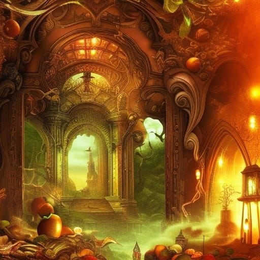 poison apple and vial of antidote Epic cinematic brilliant stunning intricate meticulously detailed dramatic atmospheric maximalist digital...
