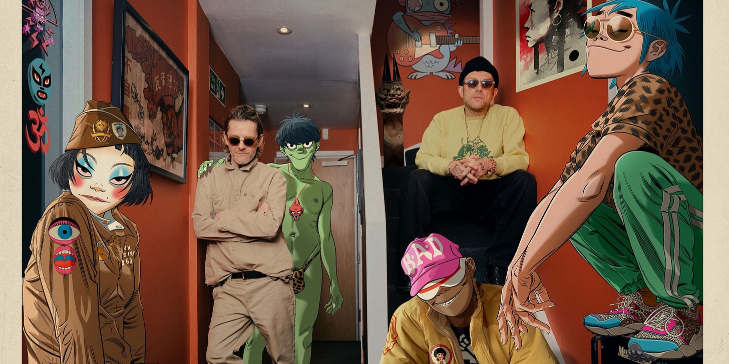 Jamie Hewlett Damon Albarn and Gorillaz