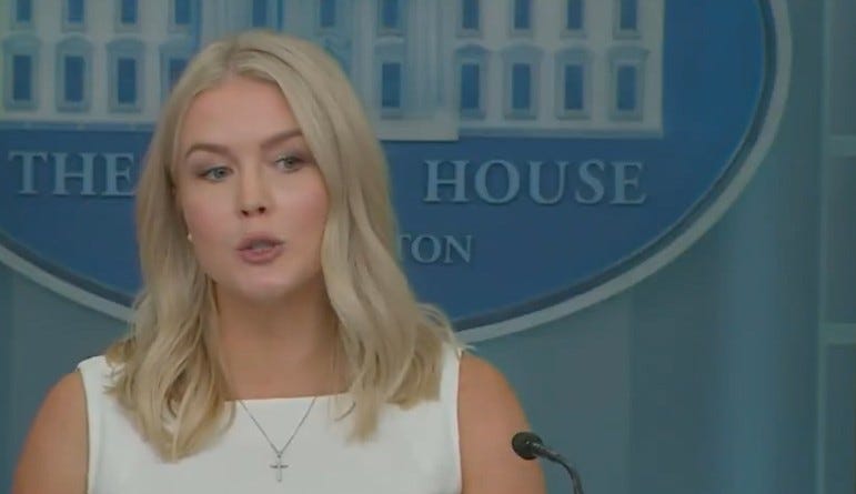 Karoline Leavitt Can’t Handle Being Asked Why Trump Had To Run Off To Talk To Putin Alone