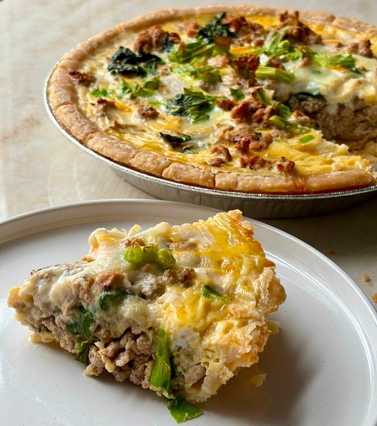 gluten-free spinach and turkey quiche