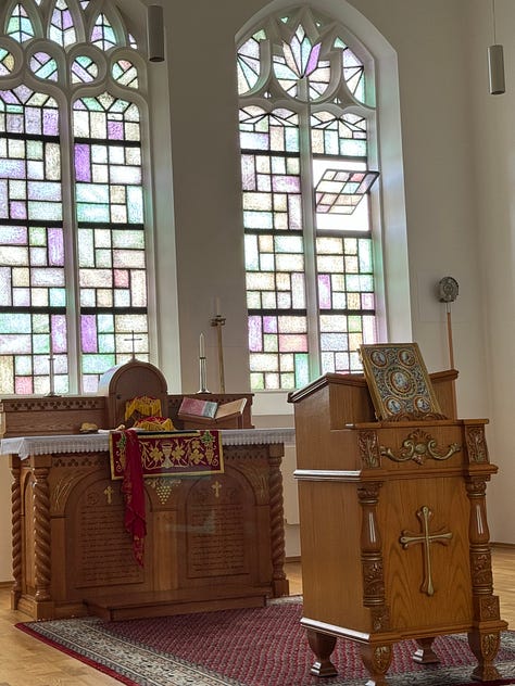 A prayer chapel with people praying