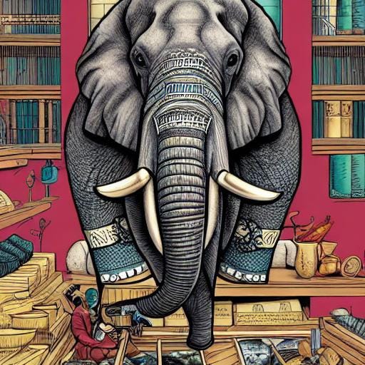 an elephant in a porcelain shop