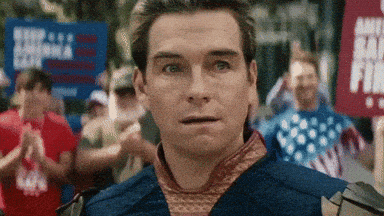 Homelander laughing "Alright!!" - GIPHY Clips