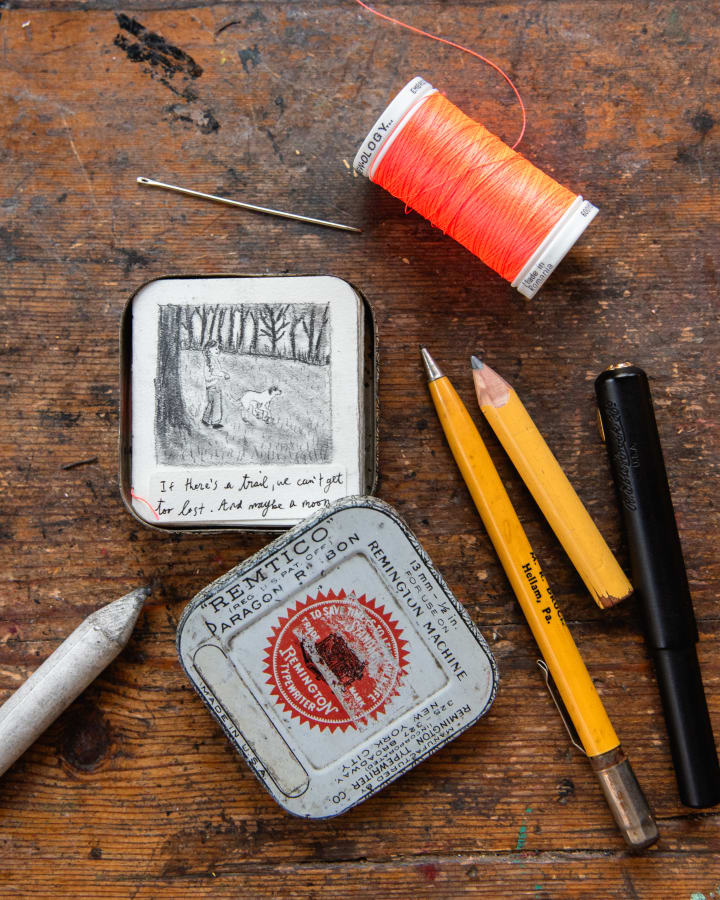Handbound Miniature Journal in a vintage typewriter tin