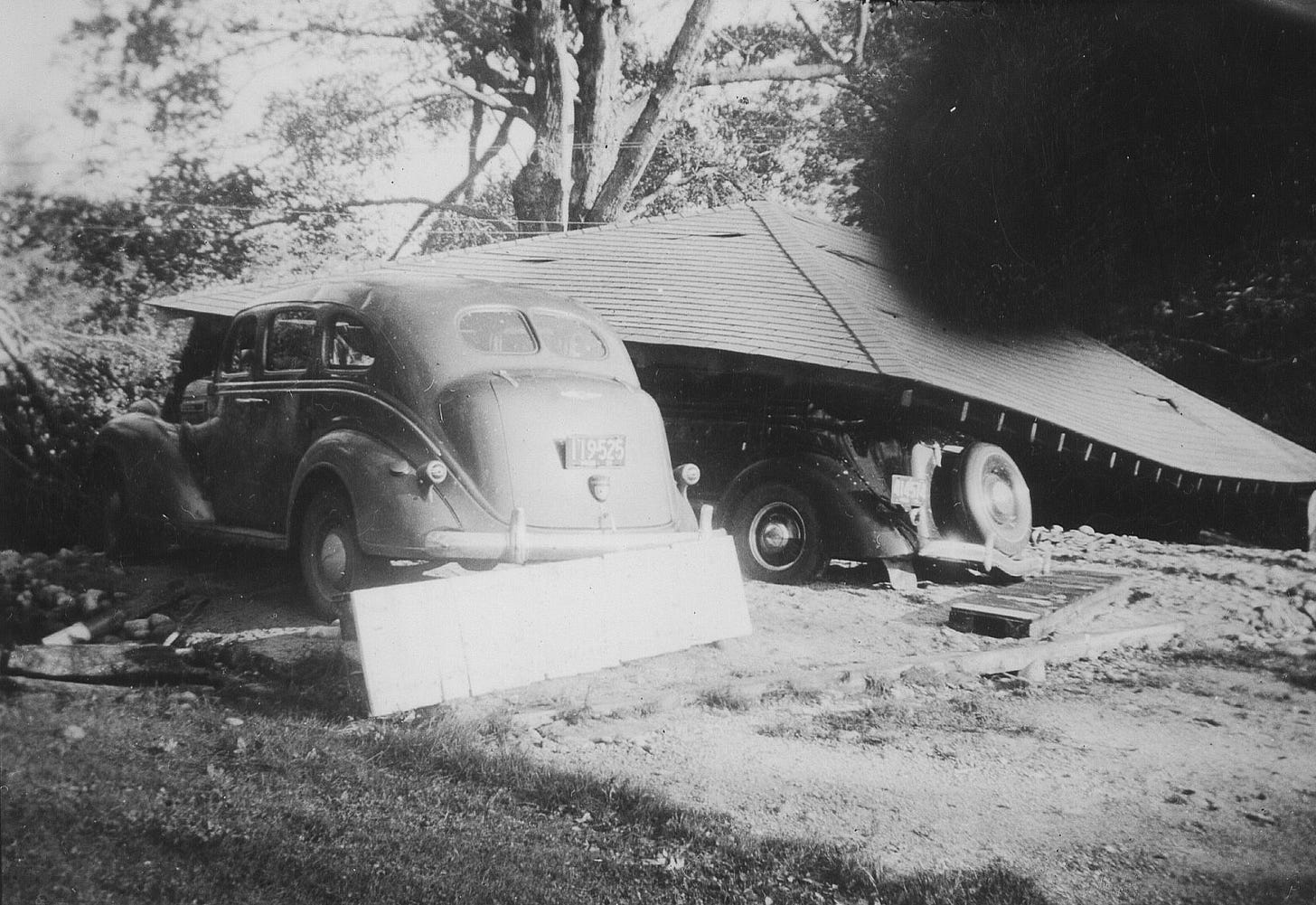 Crushed car