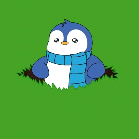 An animated penguin wearing a scarf descends into a hole and says see you later. An animated penguin wearing a scarf descends into a hole and says see you later.