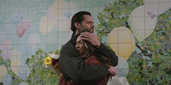 Walker Cordell hugging Geri after James shooting. Walker Cordell hugging Geri after James shooting.