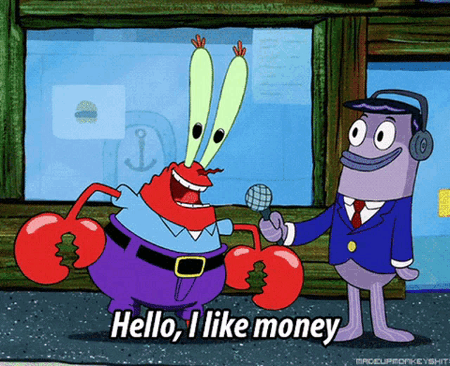 Mr Krabs Hello GIF - Mr Krabs Hello I Like Money - Discover & Share GIFs
