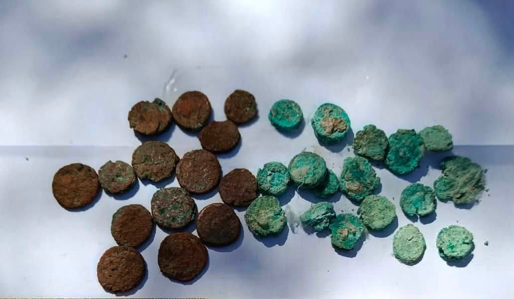 Coins uncovered during the excavation Coins uncovered during the excavation
