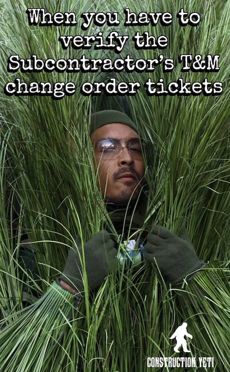 T&M Change Order Verification meme