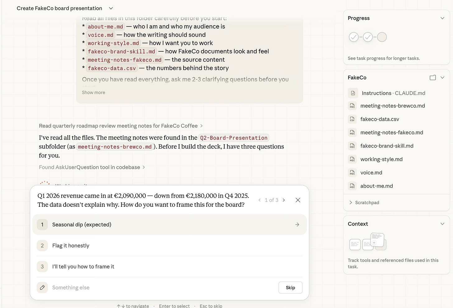 Claude Cowork in action Claude Cowork in action