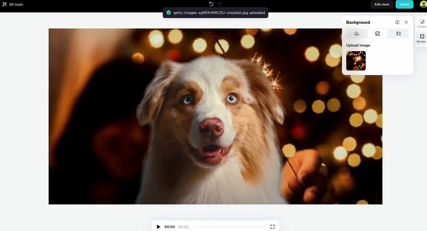 The image will be uploaded and seamlessly integrated into your video