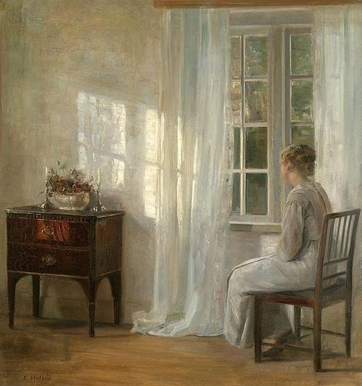 Carl Holsoe, Waiting by the Window, 1863