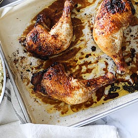 BBQ Ginger Lime Chicken Legs and Coconut Green Curry Cauliflower Rice