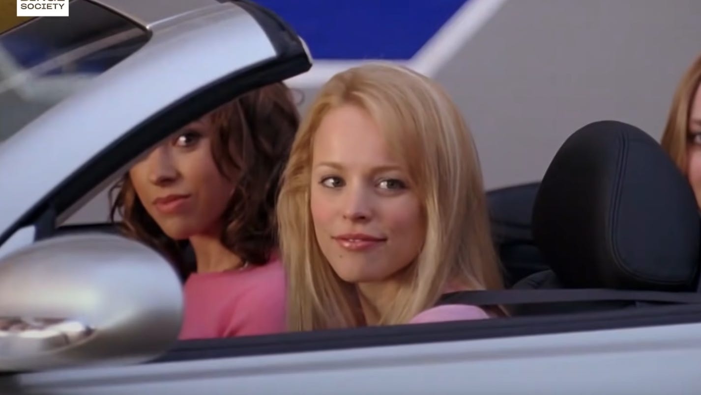 Screenshot from the movie Mean Girls used without permission