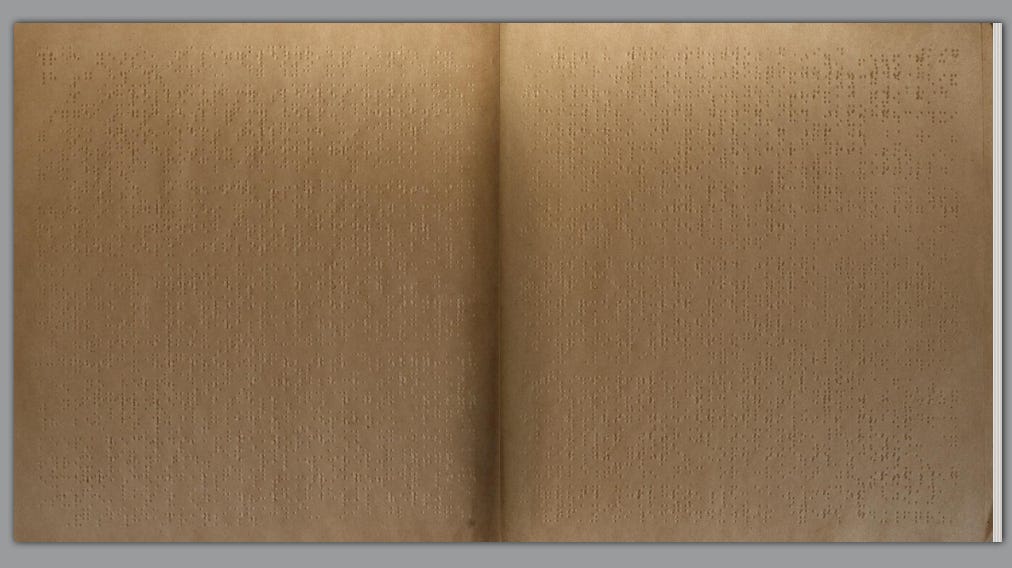 A scanned page of the Braille Playboy
