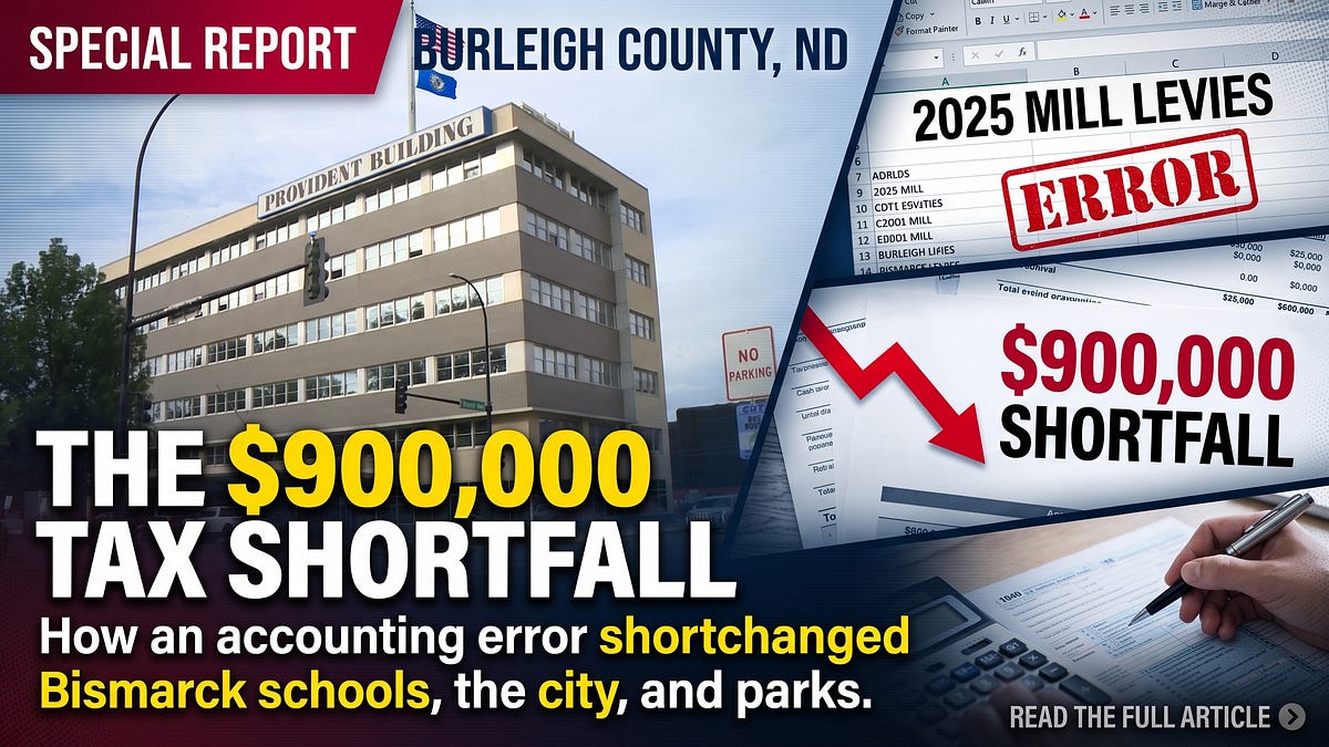 Accounting Error in Burleigh County Leaves Local Entities Facing $900,000 Property Tax Shortfall
