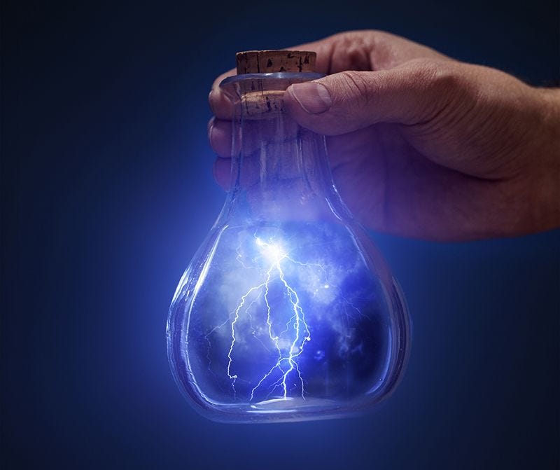 Lightning in a bottle, Lightning, Bottle lights