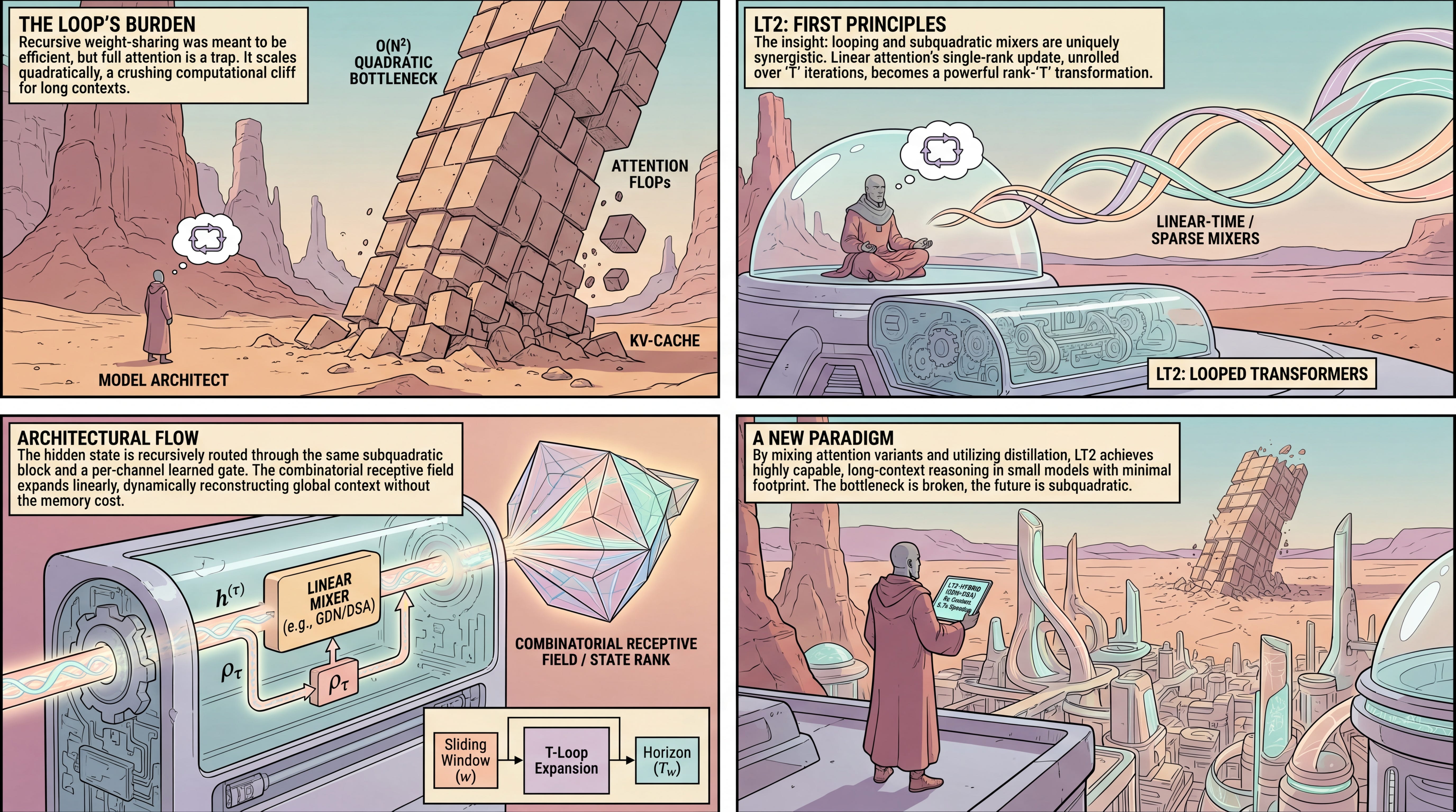 LT2: Linear-Time Looped Transformers