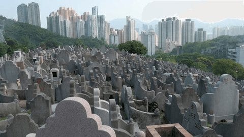 View Gravesite Crowded Cemetery Residential Buildings Stock Footage Video  (100% Royalty-free) 1105295985 | Shutterstock