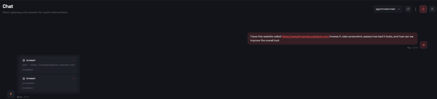 Asking OpenClaw to visit a website and see what issues it may have and how to resolve them