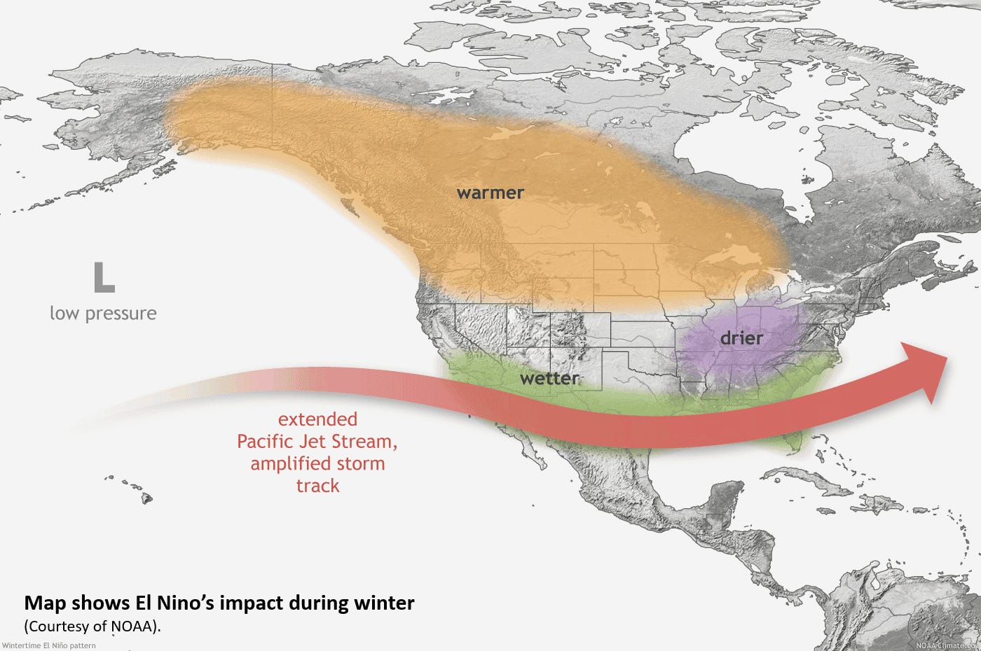 EarthStuff - Historic Snowfall Map Shows States Bracing For Significant Snow Amid El Niño [North America]