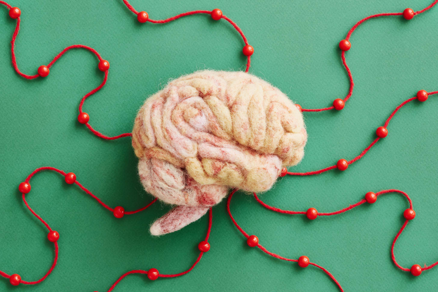 A human brain made of wool with string representing neural pathways [Richard Drury/Getty Images]