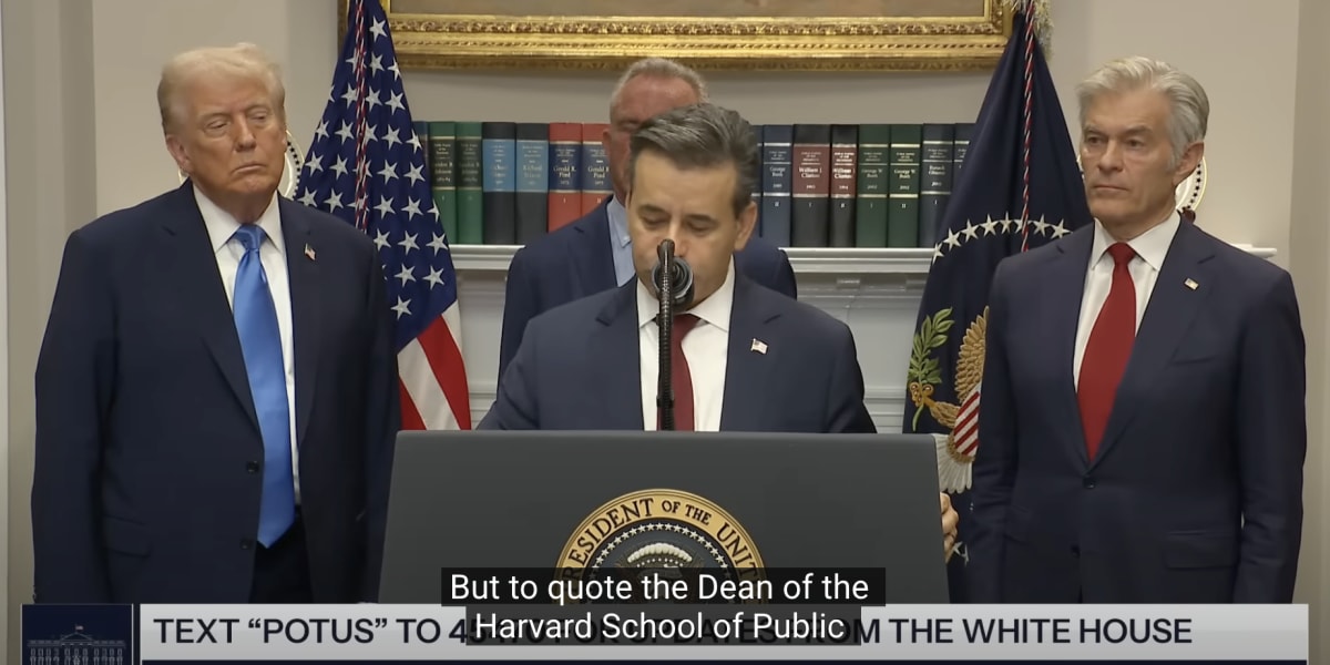 FDA Commissioner Flagrantly Misquoted Harvard Public Health Dean at White House Autism Event