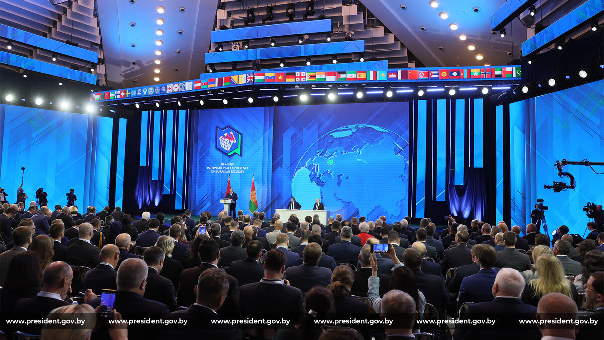 Lukashenko & Lavrov at Minsk International Conference on Eurasian Security
