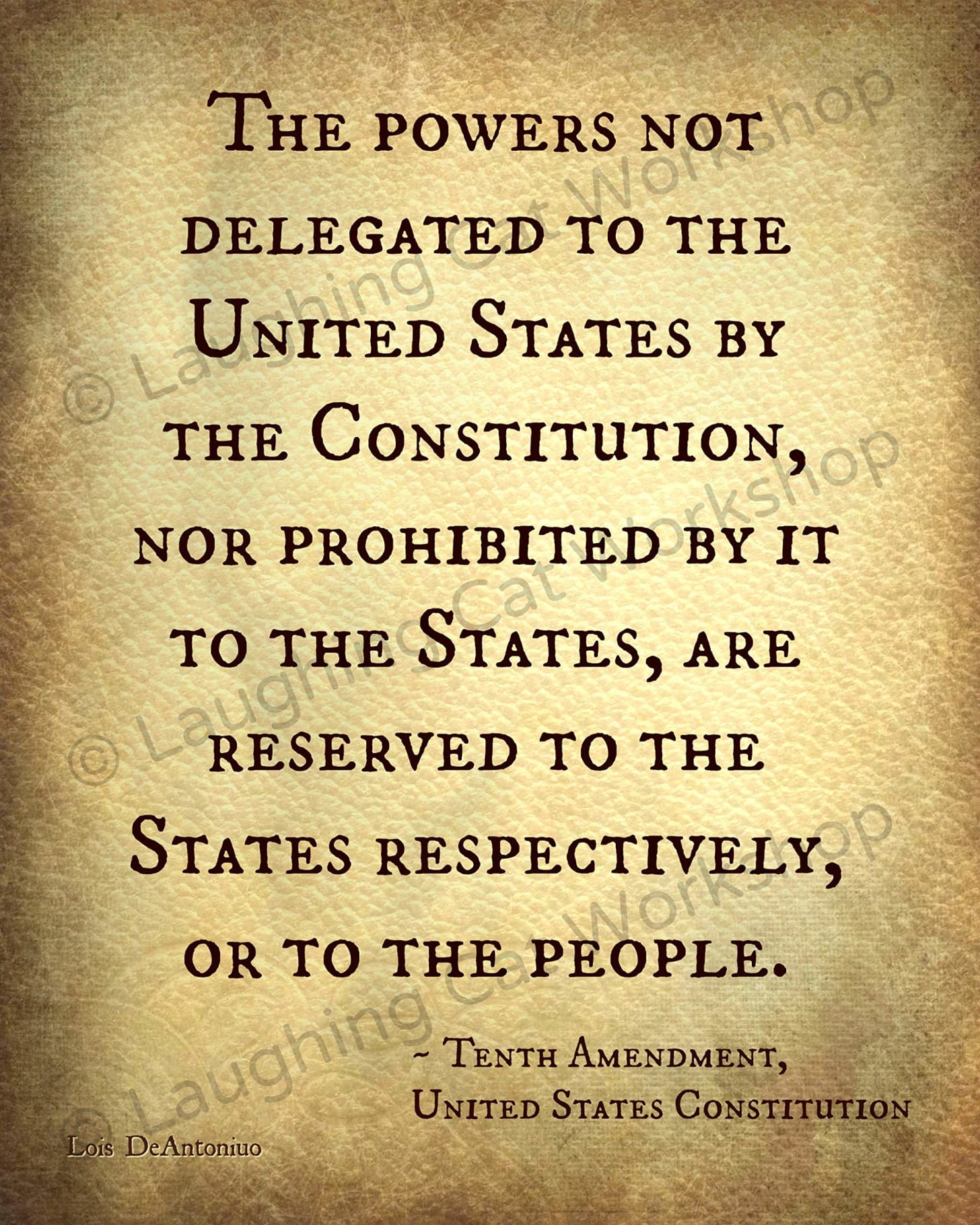 Amazon.com: Tenth 10th amendment US Constitution art print ...