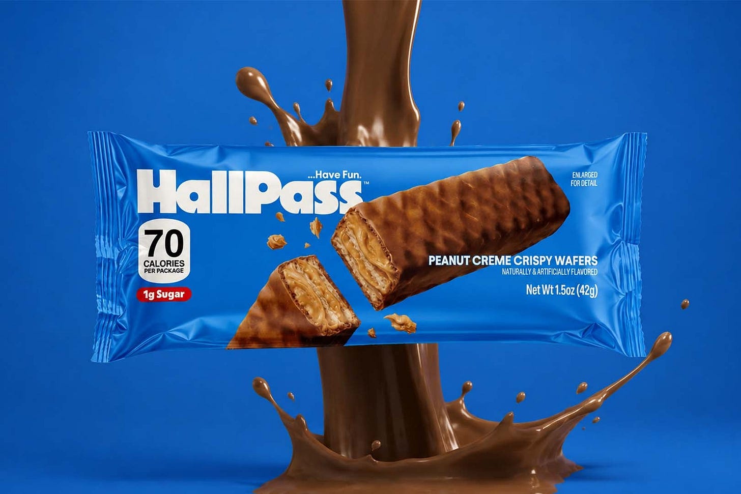 HallPass low-sugar and 70 calorie Peanut Creme Crispy Wafers
