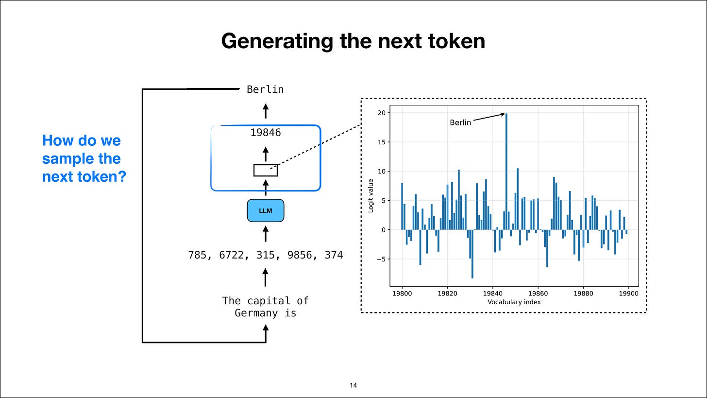 Question about how the next token is sampled