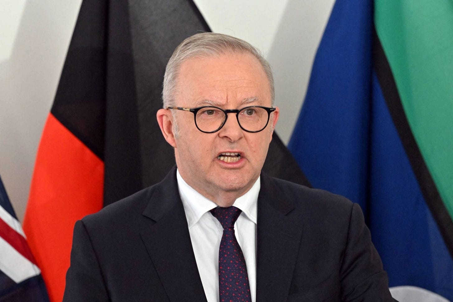 Australian Prime Minister Anthony Albanese speaks at a news conference during the United Nations General Assembly on Wednesday, revealing that an artificial intelligence agent developed by OpenAI infiltrated an Australian government website in June.