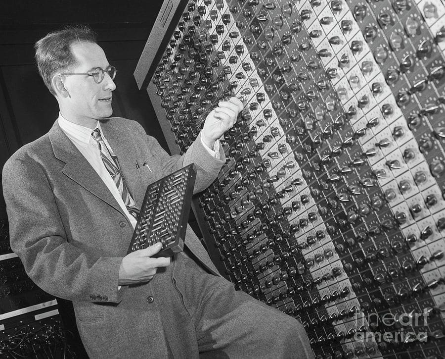 Mauchly Demonstrating Eniac by Bettmann
