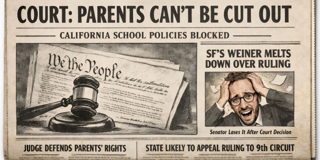 *Breaking News* Federal Court Rules California Schools Cannot Withhold Gender Identity Issues With Students From Their Parents