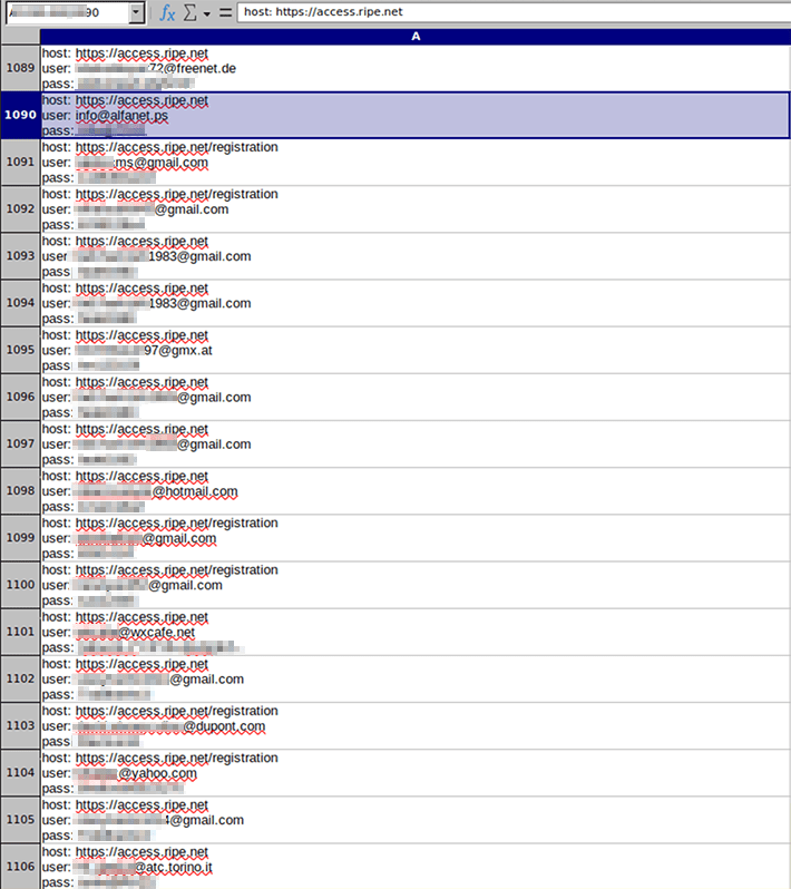 RIPE accounts for sale on cybercrime forums