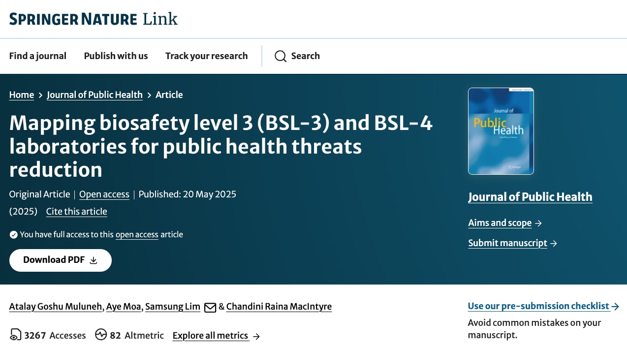 Mehr als 100 BSL-4-Labore für Biowaffen sind jetzt weltweit in Betrieb, weitere sind im Bau: Journal of Public Health 3 Mehr als 100 BSL-4-Labore für Biowaffen sind jetzt weltweit in Betrieb, weitere sind im Bau: Journal of Public Health- 3