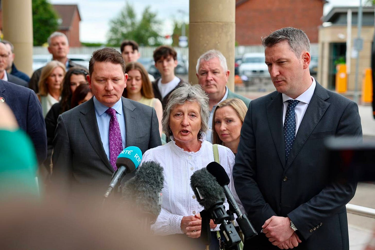 Geraldine Finucane and son John Finucane MP at the opening of the inquiry. Geraldine Finucane and son John Finucane MP at the opening of the inquiry.