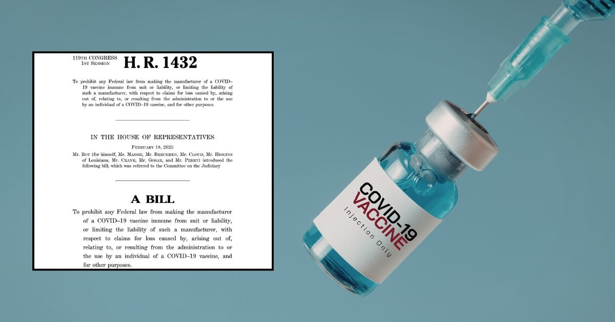 Federal Bill Introduced to Strip COVID-19 “Vaccine” Manufacturers of Liability Protection