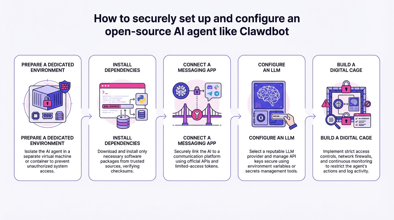 How to Securely Set Up and Configure an Open-Source AI Agent like Clawdbot