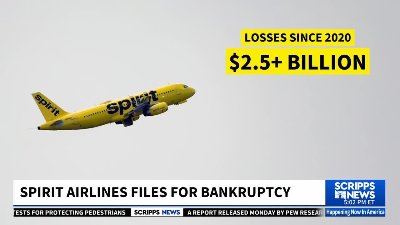 Spirit Airlines filing for bankruptcy as it faces looming debt payments