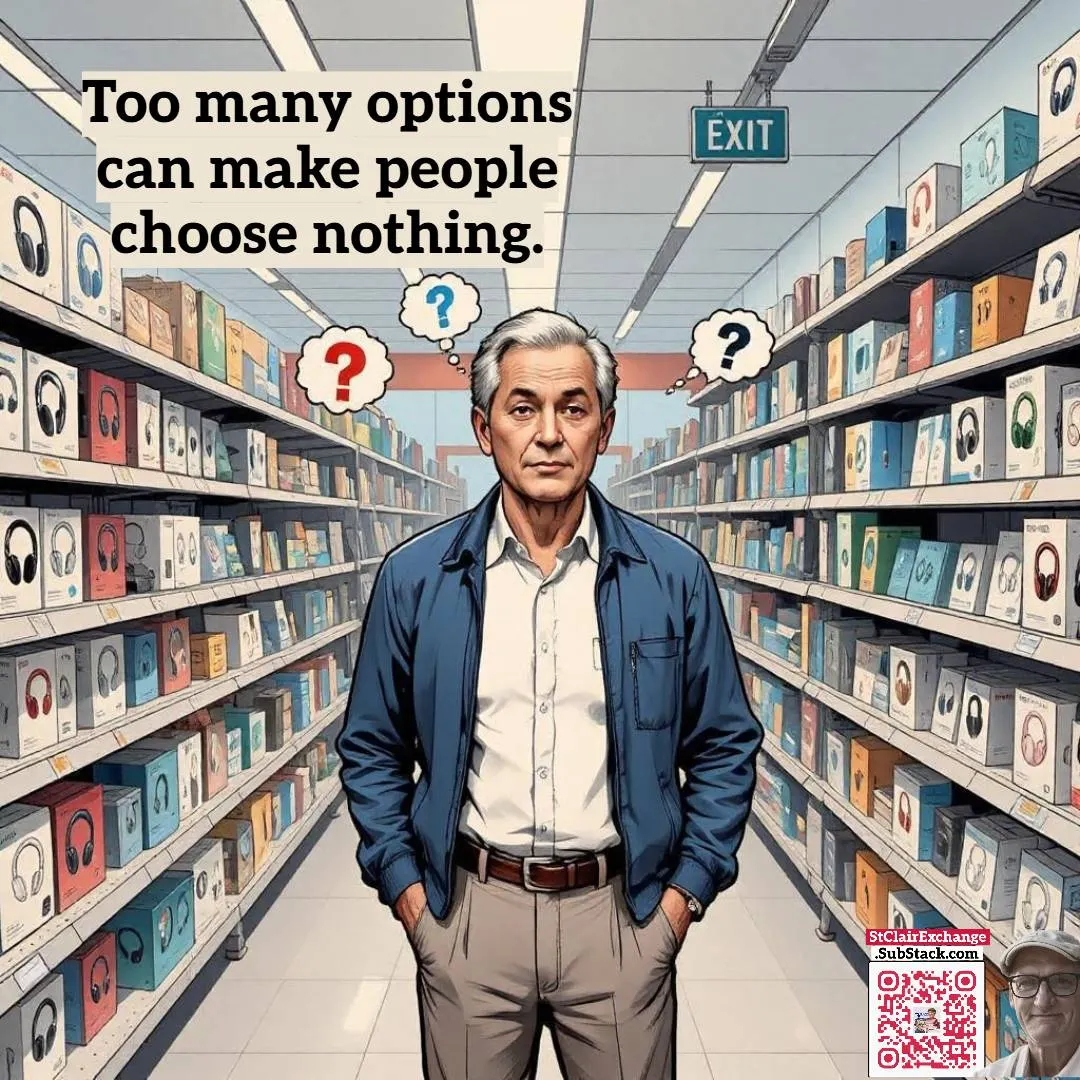 Too many options can make people choose nothing.