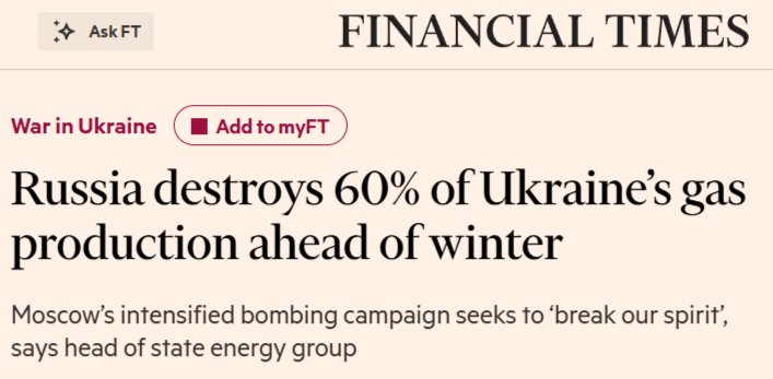 SITREP 10/10/25: Lights Out in Kiev as Putin "Hardens His Heart"