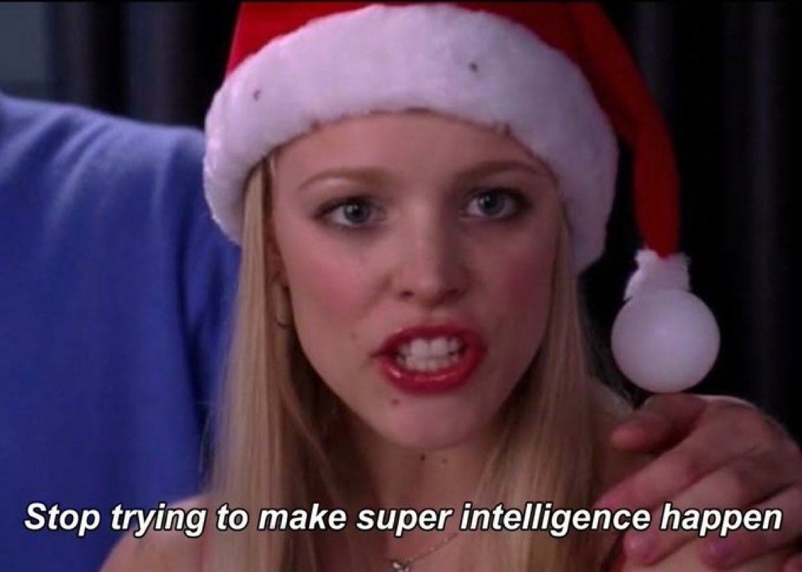 Woman in Santa hat, caption: