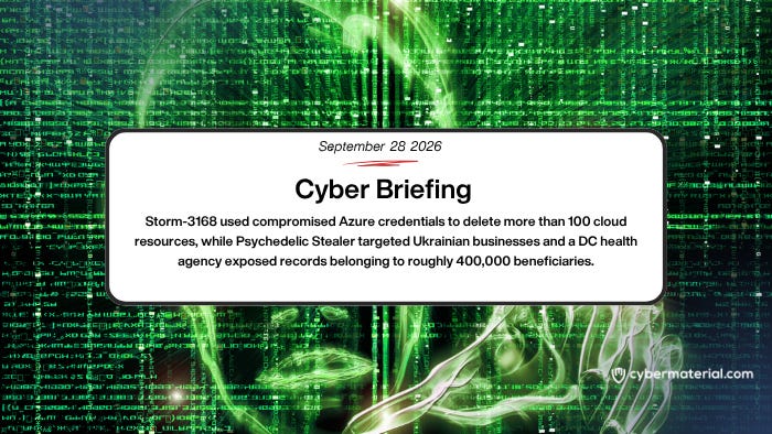 Cyber Briefing – 2026.09.28 – CyberMaterial Cyber Briefing – 2026.09.28 – CyberMaterial