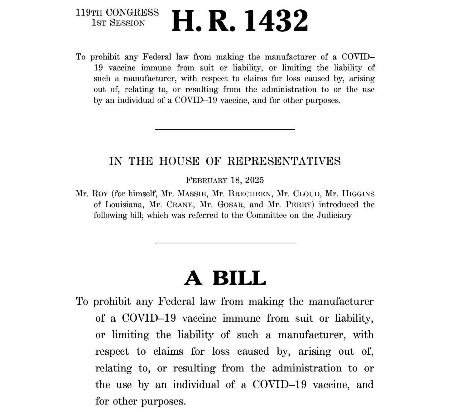 Federal Bill Introduced to Strip COVID-19 “Vaccine” Manufacturers of Liability Protection