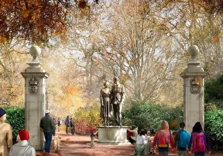 The Queen and Prince Philip statues